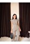 Women's Padded Asymmetrical Blouse and Pants Set - 3