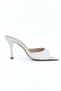 Zafira Flexible Soft Non-Slip Sole (8 cm) White Skin Women's Heeled Slippers - 6