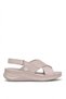 D26Ys-5320 Women's Genuine Leather Wedge Heel Sandals Gray