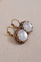 أقراط أصلية من الحجر الأبيض الشفاف على شكل تاج