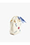 Drawstring Box Cloth Bag with Handle, Bow Detail, Crab and Seahorse Embroidery Detail - 3
