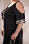 Women's Plus Size Shoulder Detail Dress Black - 5