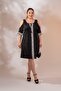 Women's Plus Size Shoulder Detail Dress Black - 4