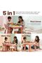 5-in-1 Kids Study Table with Chair Multi-Activity Desk Storage 45kg Capacity Pink - 2