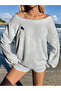 Women's Figure Horse Printed Boat Neck Oversize Sweatshirt - 2