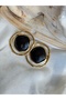 Gold Boho Model Earrings with Natural Stones