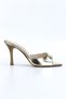 Zafira Flexible Soft Non-Slip Sole (8 cm) Gold Metallic Women's Heeled Slippers - 7