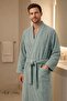 Single Bathrobe Kimono Collar Unisex Comfort - 2