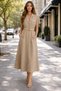 Belted Modal Fabric Full-Length Dress with Side Pocket Detail