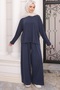Navy Blue Modal Suit with Sweat Pants
