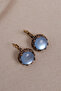 أقراط على شكل تاج من الحجر الأزرق الشفاف للأطفال - 2