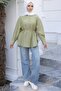 Green Waist Tie Buttoned Shirt - 2