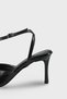 Women's Pointed Toe Gold Buckle Detailed Casual Heels Rias Black - 8