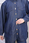 Navy Blue Buttoned Shirt and Tencel Jeans Set - 2