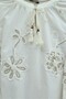 Tassel detailed flower embroidered long sleeve blouse - cream - 4