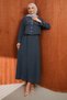 Navy Blue Jacket Dress Double Combination Set