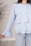 Layered Flywheel Detailed Baby Blue Blouse - 3