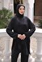 Black Tunic Zipper Detailed Pants Suit - 4