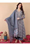 Blue Ranija Cotton Trouser & Dupatta - VRN1138 - Blue-Size:XL-42-Inches - 3