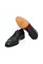 Black Color Lace-Up Genuine Leather Men's Shoes - 3