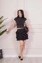 Black Skirt with Belt Detail and Layered Shorts - 4