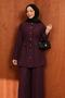 Plum Waist Drawstring Tunic Pants Set - 2