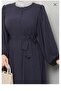 Medina Silk Casual Hajj and Umrah Balloon Sleeve Ferace-Smoked Gray - 3