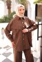 Brown Pocketed Tunic and Tencel Trousers Set - 3