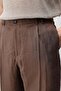 Brown Lyocell Relaxed Fit Pleated Men's Trousers - 5