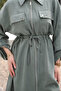 Çağla Waist Belted Double Pocket Gabria Cap - 2