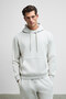 Scarn Men's Cotton Fleece Lined Embroidered Hooded Relaxed Gray Sweatshirt