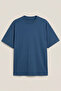 Overz Men's Oversize Basic Plain Indigo T-Shirt 100% Cotton Comfortable Fit - 6