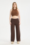 Women's Modal Fabric Stripe Detailed Loose Leg Sweatpants Casual Wide Leg Track Pants - 2