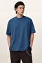 Overz Men's Oversize Basic Plain Indigo T-Shirt 100% Cotton Comfortable Fit - 2