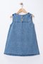 Girls' Denim Dress with Bow Denim Gilet Casual Dress 3-10 Years - 5