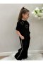 Girl's Stoned Heart Patterned Top and Bottom Set - 2