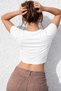 Women's Basic Daily Use Slim Fit Tee Crop - 2