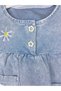 Bee and Flower Embroidered Pocket Detailed Denim Soft Jeans Baby Girl Top and Bottom Set - 3
