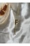 Stainless Steel Gold F Letter Low-Cut Necklace