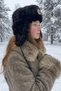 Unisex Ushanka Plush Black Russian Hat - Unisex Winter Fashion Accessory with Red Star Detail - 7
