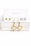 Bow Star Heart Flower Detailed Gold Color Earring Set with Hoop Dangle and Minimal Ball Earrings Set of 3