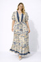 Women's Plus Size Beige, Waist Elastic Detailed, Buttoned, Long Dress 65N39452 - 4