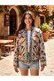 Cotton Gabardine Süzene Embroidery Floral Patterned Long Sleeve Jacket - 2