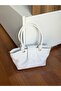 Faux Leather Women's Hand and Shoulder Bag with Strap Knot Detail - 2
