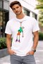 Men's Oversize T-Shirt Swinging Man Printed 100% Cotton T-Shirt Comfortable Fit
