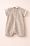 Baby Boy Collared Striped Patterned Button Embroidered Jumpsuit Daily Holiday Wear - 3