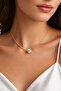 Steel Gold Color Enamel Evil Eye Model Necklace - 2