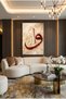 Allah Lafzı Gold Premium Painting – Luxurious Religious Wall Decor with Marble Floor and Red Foil Detail - 2