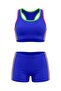 Girl's Blue-Yellow Bustier Swimsuit with Shorts Bikini Set