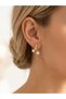 Twin Light Earrings Gold Plated 3 Stone Earrings - 2